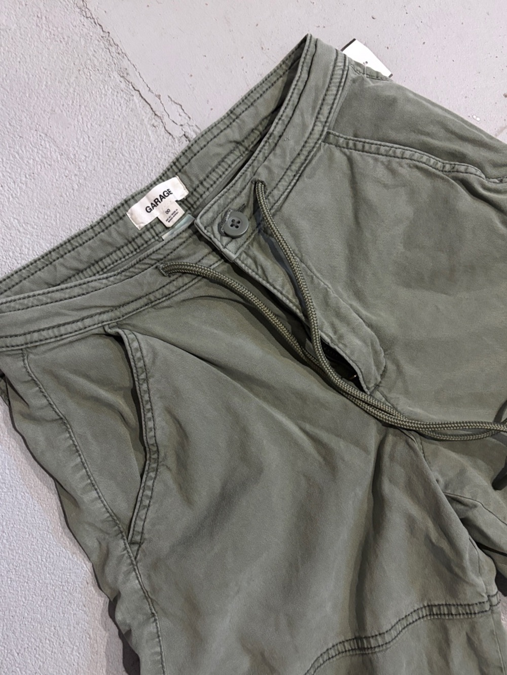 Garage Women’s Olive Cargo Shorts with Drawcord